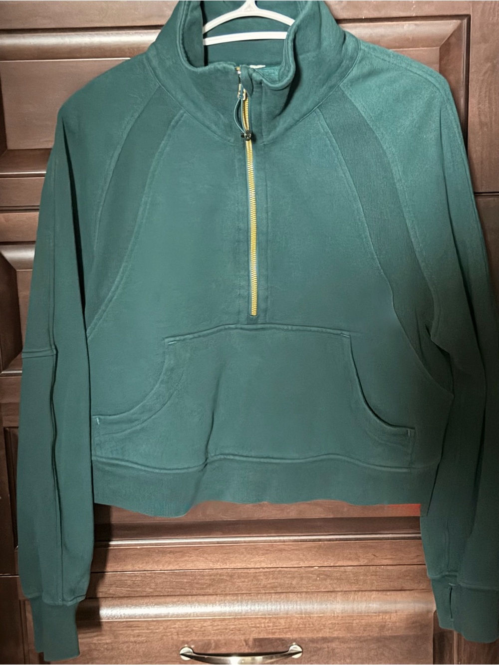 lululemon Scuba Teal Half-Zip Pullover with Gold Zipper XS/SM